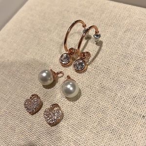 Origami Owl Rose Gold Hoop Earrings (wear 4 ways)